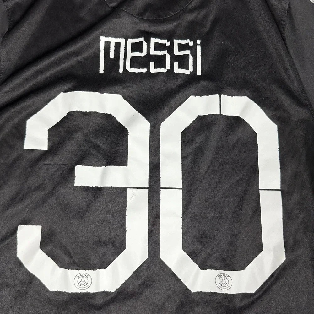 Nike Mens Black PSG Messi 30 Soccer Jersey Medium